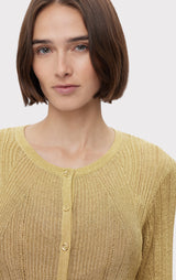 METALLIC CROPPED L/S CARDIGAN