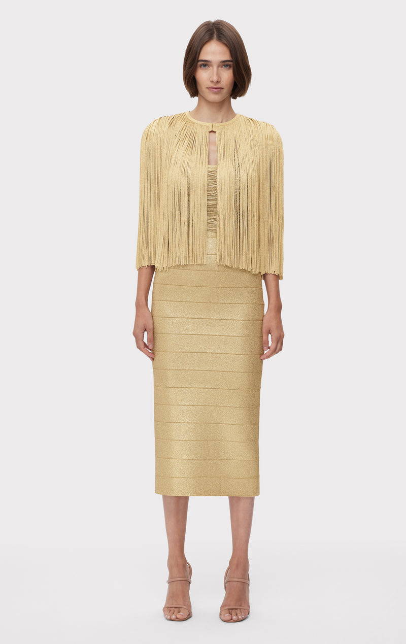 ICON METALLIC FRINGE CAPE