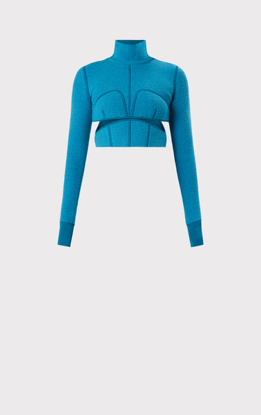 MOHAIR DOUBLE KNIT CROP TOP